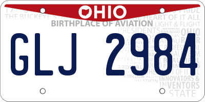 OH license plate GLJ2984