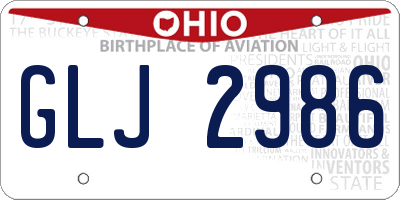 OH license plate GLJ2986