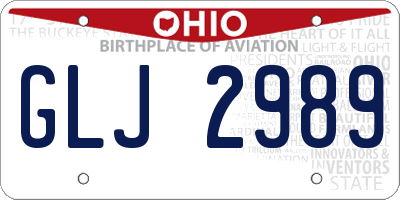 OH license plate GLJ2989