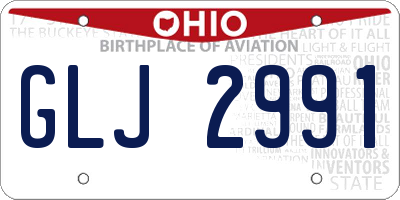 OH license plate GLJ2991