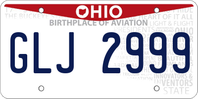 OH license plate GLJ2999