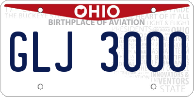 OH license plate GLJ3000