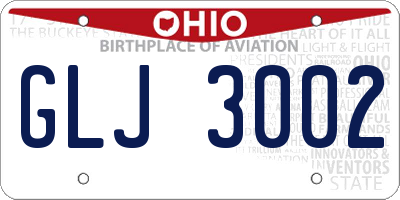OH license plate GLJ3002