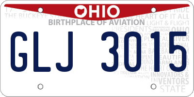 OH license plate GLJ3015
