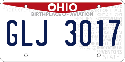 OH license plate GLJ3017