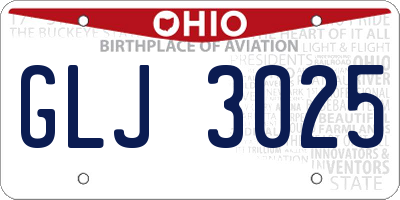 OH license plate GLJ3025