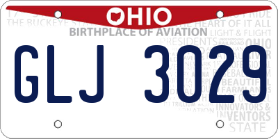 OH license plate GLJ3029