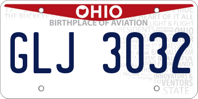 OH license plate GLJ3032