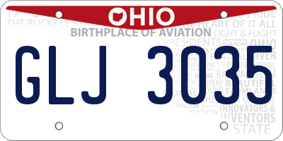 OH license plate GLJ3035