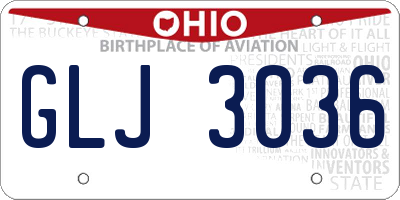 OH license plate GLJ3036