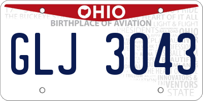 OH license plate GLJ3043