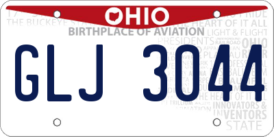 OH license plate GLJ3044