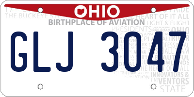 OH license plate GLJ3047
