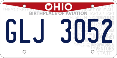 OH license plate GLJ3052