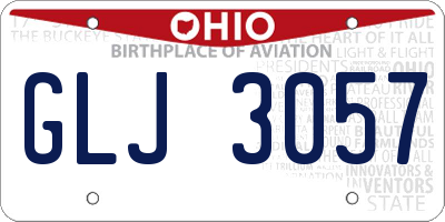 OH license plate GLJ3057