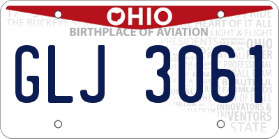 OH license plate GLJ3061