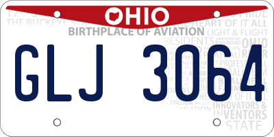 OH license plate GLJ3064