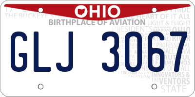 OH license plate GLJ3067