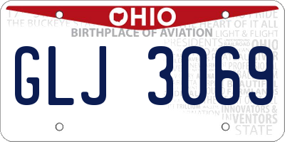 OH license plate GLJ3069