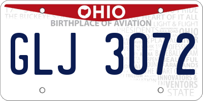 OH license plate GLJ3072