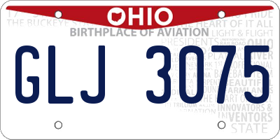 OH license plate GLJ3075