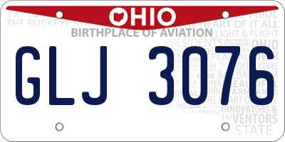 OH license plate GLJ3076