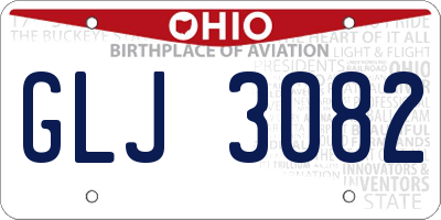 OH license plate GLJ3082