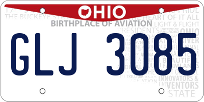 OH license plate GLJ3085