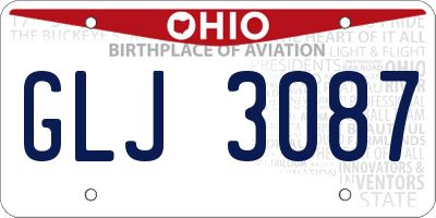 OH license plate GLJ3087