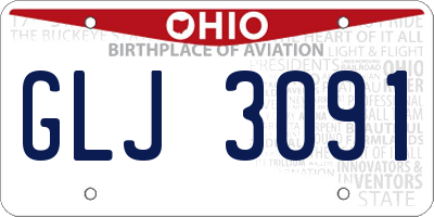OH license plate GLJ3091