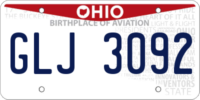OH license plate GLJ3092