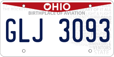 OH license plate GLJ3093