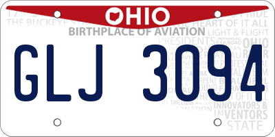 OH license plate GLJ3094