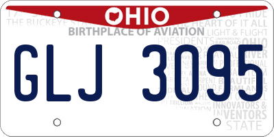 OH license plate GLJ3095