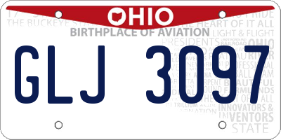 OH license plate GLJ3097