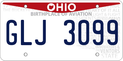 OH license plate GLJ3099