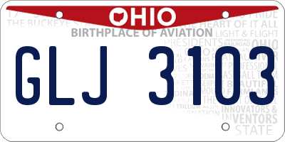 OH license plate GLJ3103