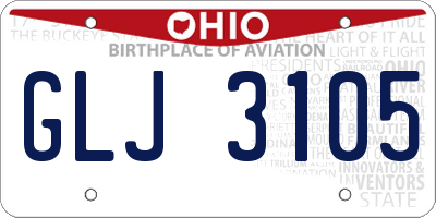 OH license plate GLJ3105