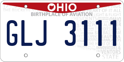 OH license plate GLJ3111