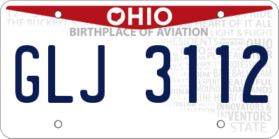 OH license plate GLJ3112