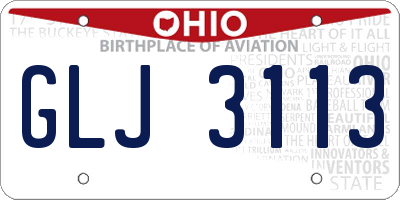 OH license plate GLJ3113