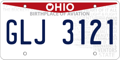 OH license plate GLJ3121