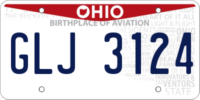 OH license plate GLJ3124