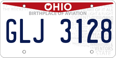 OH license plate GLJ3128