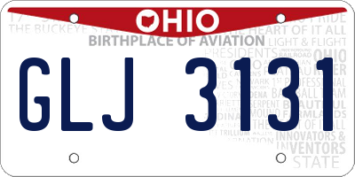 OH license plate GLJ3131