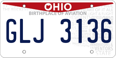 OH license plate GLJ3136