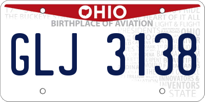 OH license plate GLJ3138