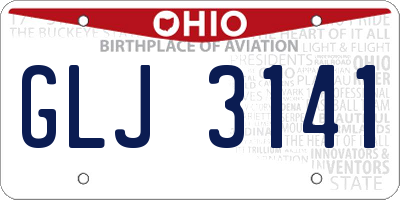OH license plate GLJ3141