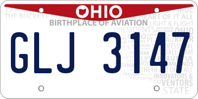 OH license plate GLJ3147
