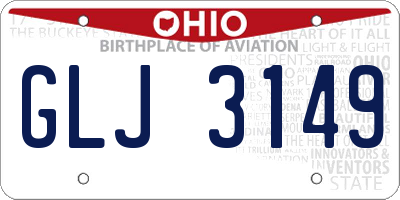 OH license plate GLJ3149